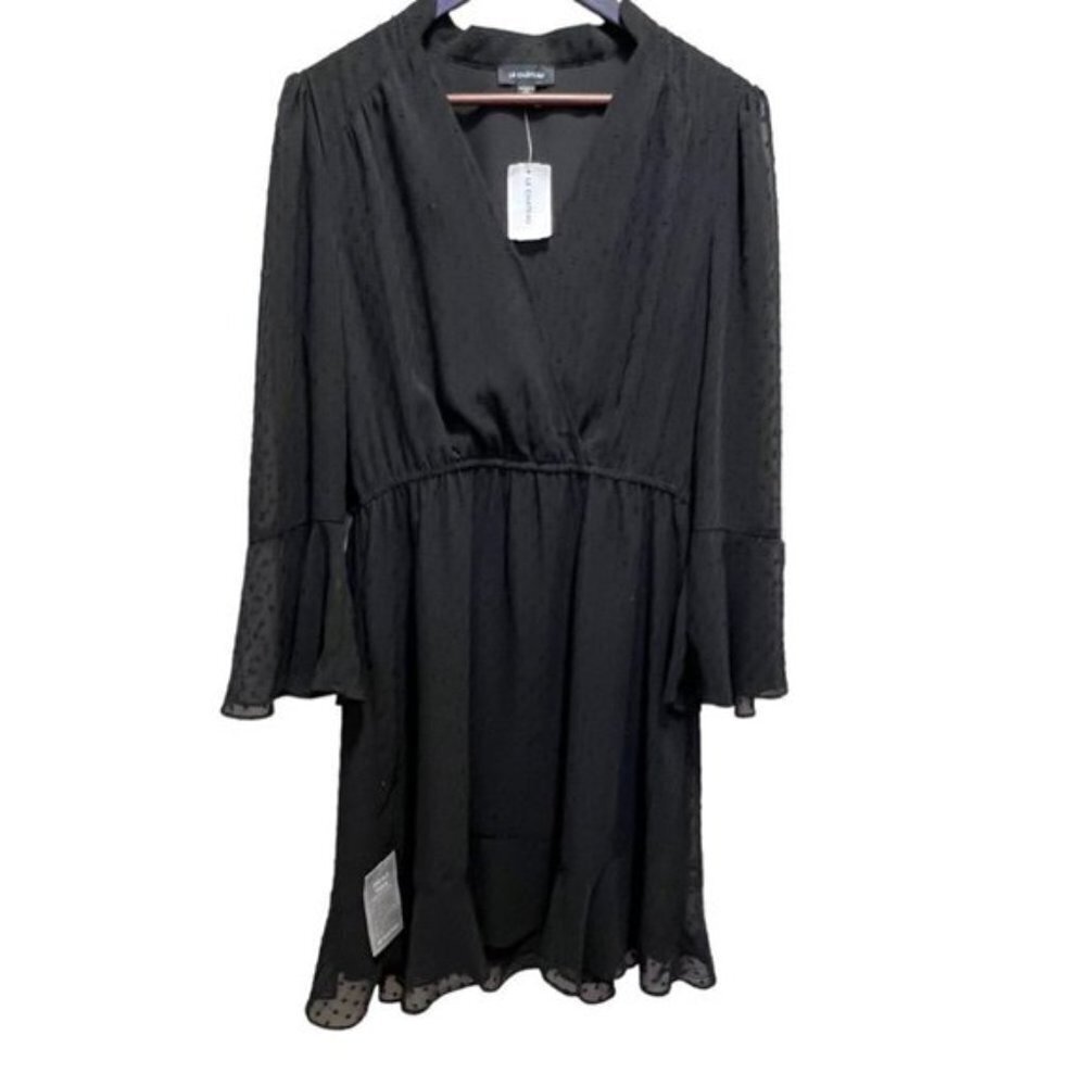 Le Chateau Black Skater Dress Size Medium Feminine Sheer Balletcore Romantic